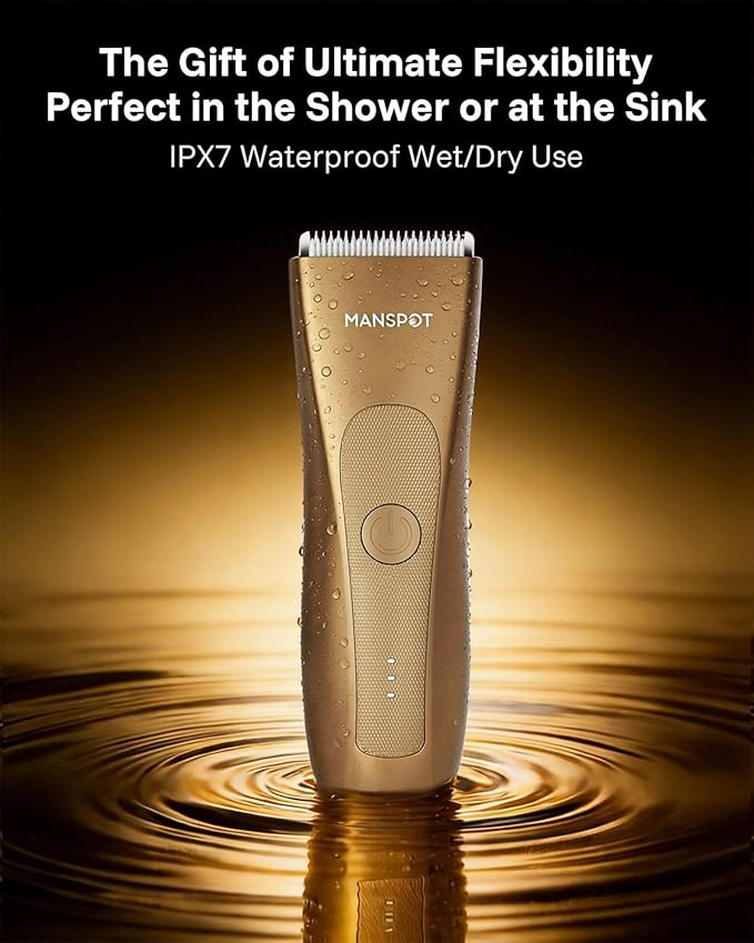 MANSPOT Manscape Hair Finishing Trimmer for Men, Men's Shaverand Razor (Gold) Valentine's Day Gifts for Him Perfect for Husband Boyfriend, Birthday Gifts for Friends Dad and All Men
