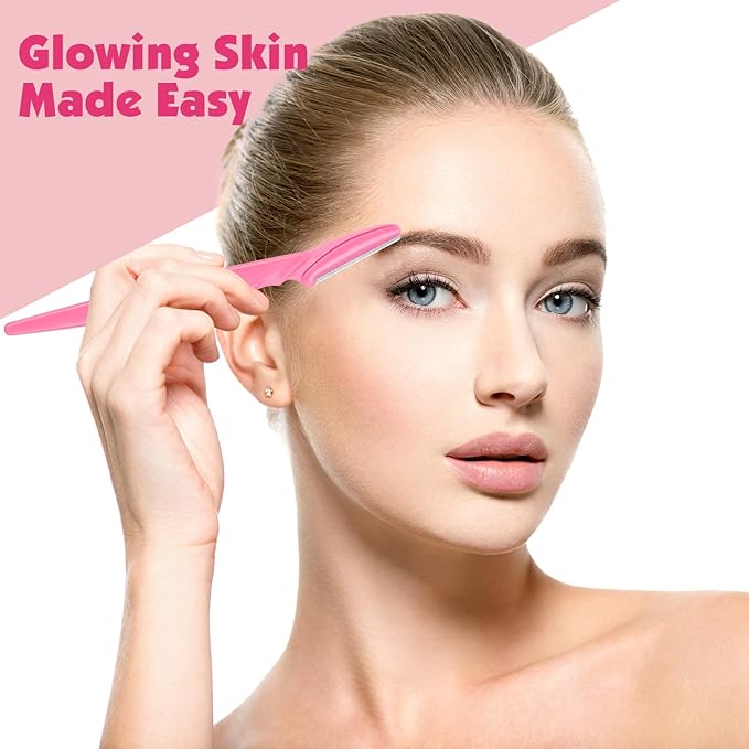 88 Pack Eyebrow Razors & Face Razors for Women – 4-Color Dermaplane Razors for Women & Men in Storage Jar, Safe Facial Shaver with Covers, Ideal Stocking Stuffer