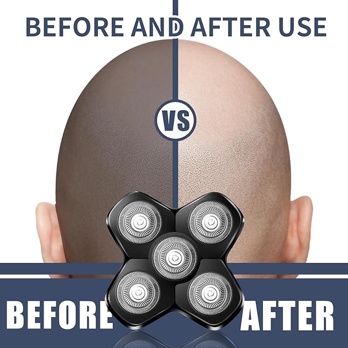 5 Blades Magnetic Head Shaver Replacement Blades Compatible with MANSCAPED The Dome Shaver, Magnetic Attachment for Men's Head Shaver (2 Packs)