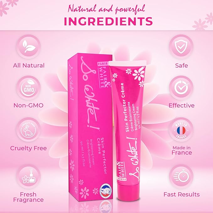 Fair and White So White Perfector Cream – 1.7 fl oz / 50ml – Skin Brightening Face Cream- Formulated for Moisturizing and Nourishing Skin