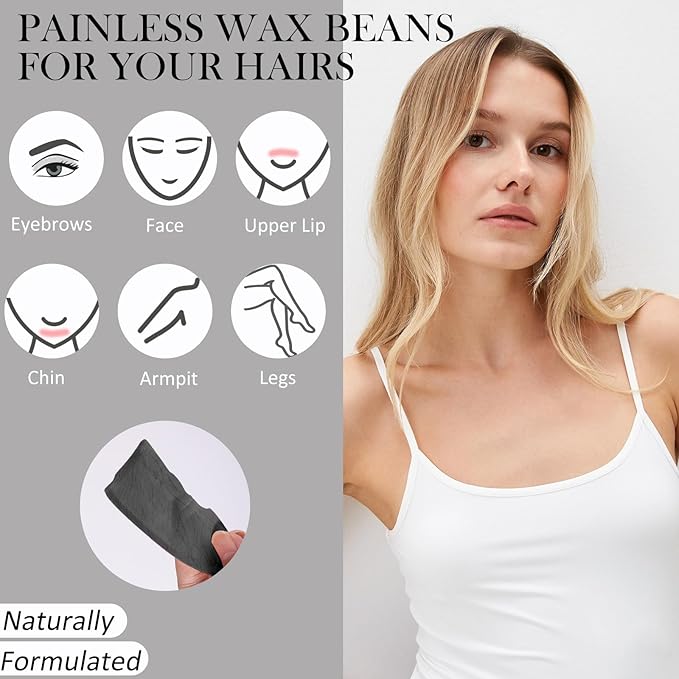 Wax Beads Bulk - 2.5lb Wax Beans Supplies for Esthetician - Professinal Painless Waxing for Face, Upper Lip, Bikini, Leg, Women Natural Melting Kit - Hypoallergenic Hard Wax Beads Bulk