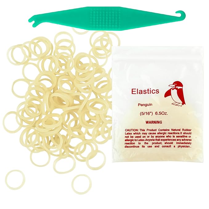 Orthodontic Rubber Bands for Braces 5/16'' Heavy 6.5 oz, 100 Pcs Dental Intraoral Elastic Bands