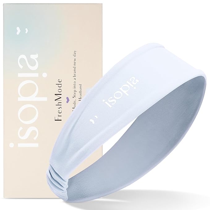 BEPHOLAN Eyelash extension isolation headband, gray headband Sport Headbands for Women, Elastic Soft Fabric Non-Slip Hair Bands Hair Warp for Daily Workout Yoga Running Sports