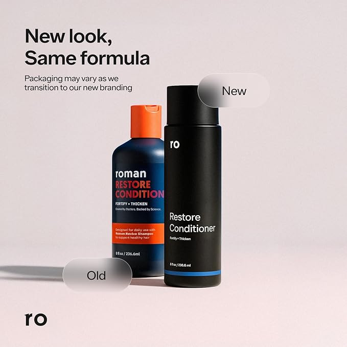 Men's Revive Shampoo & Restore Conditioner Duo | Exfoliates, Clarifies, Fortifies & Moisturizes for Thicker Looking Hair, Made Without Sulfates, Parabens, or Phthalates | 8 fl oz (Pack of 2)