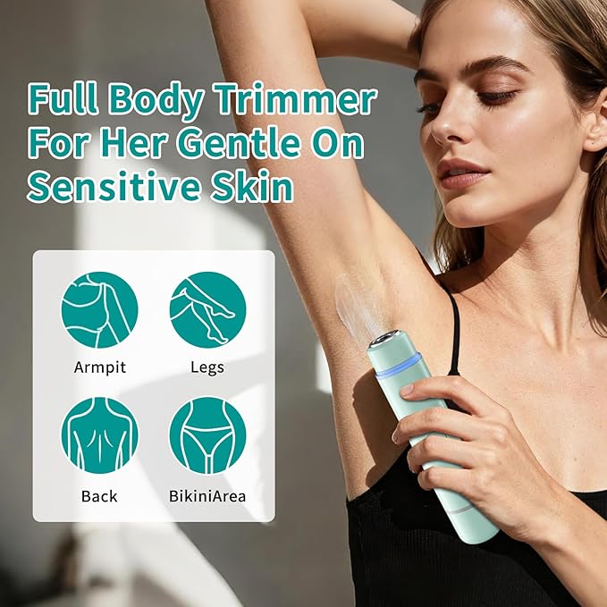 Bikini Trimmer for Women - 2 in 1multifunctional Painless Electric Razors for Women,Rechargeable Dual Head Electric Shaver for Lady Bikini Underarm,Body,Leg,Hair Remove Portable Travel,Women’s Gift