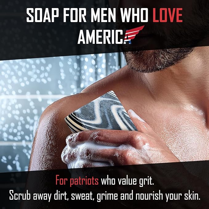 Right Wing Naturals Bar Soap Gift Set for Men | Handcrafted Cold-Pressed Soap | Handmade Organic Soap for Men | Most Popular Flavors | Natural Scented Men’s Bar Soap| Pack of 4 Bars