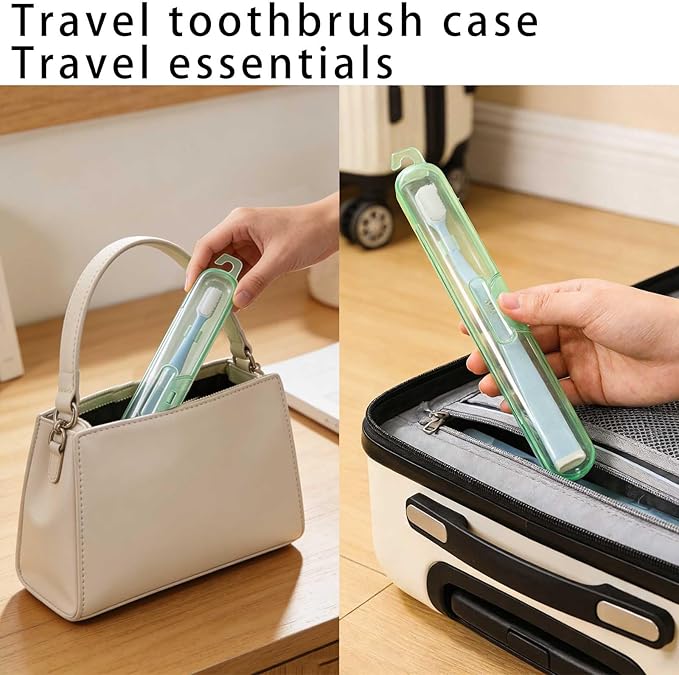 4 Pack Toothbrush Travel Case, Breathable Small and lightweight Toothbrush Holders - Compact Toothbrush Organizer for Travel, Vacation, Camping, Gym, Business Trips, Office, Cruise