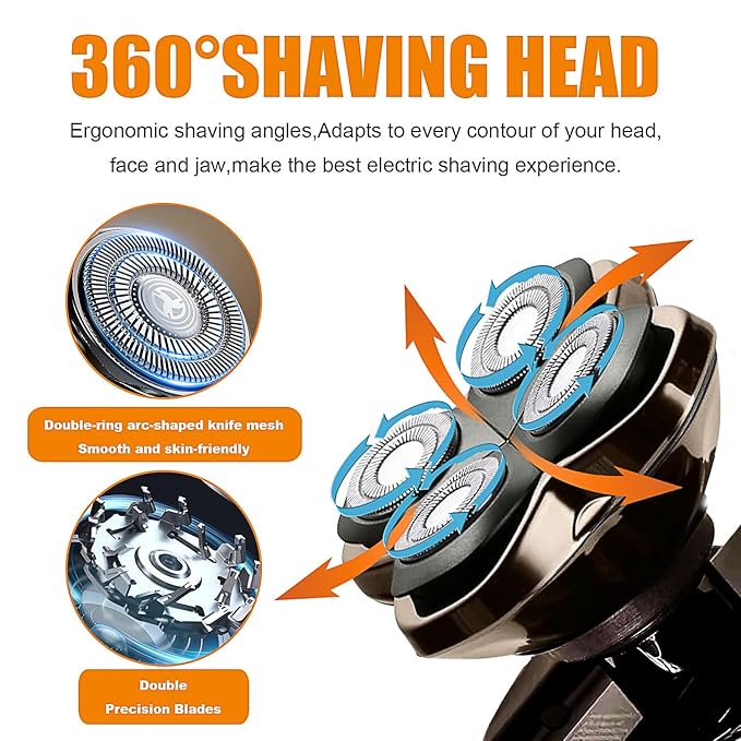 Replacement Blades Shaver PRO 4 Heads Compatible with Skull Head Shaver, Electric Shaver Replacement Blade for Pitbull, Butter flykiss pro & Palm for Bald Men (1 Pc)