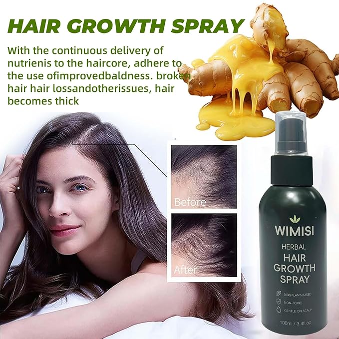 Hair Tonic Spray, Tónico para Cabello, Herbal Ginseng Hair Mist with Biotin & Keratin, Lightweight Daily Hair Care, Nourishing and Hydrating Spray for Men & Women, Non-Greasy Hair Strengthening Mist