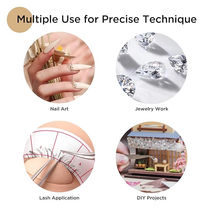 LASHVIEW Lash Tweezer, Vetus Straight Pointed Eyelash Tweezers for Profissional Grafting Eyelash Extension, Stainless Steel Needle Nose Tweezers for Lash Extension Stickers Precision Electronics, ST11