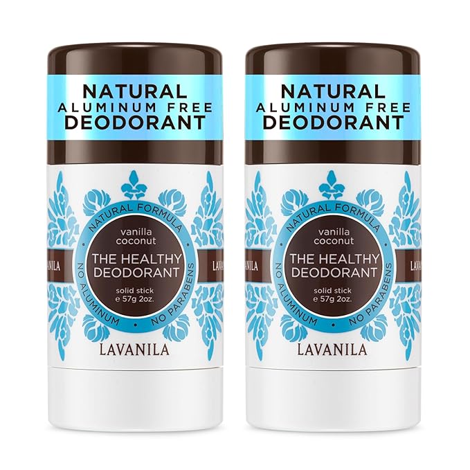 Lavanila Vanilla Coconut Deodorant for Women 2-Pack (2 Oz Each) - Natural Aluminum Free Solid Stick Deodorant, Made In USA, Vegan