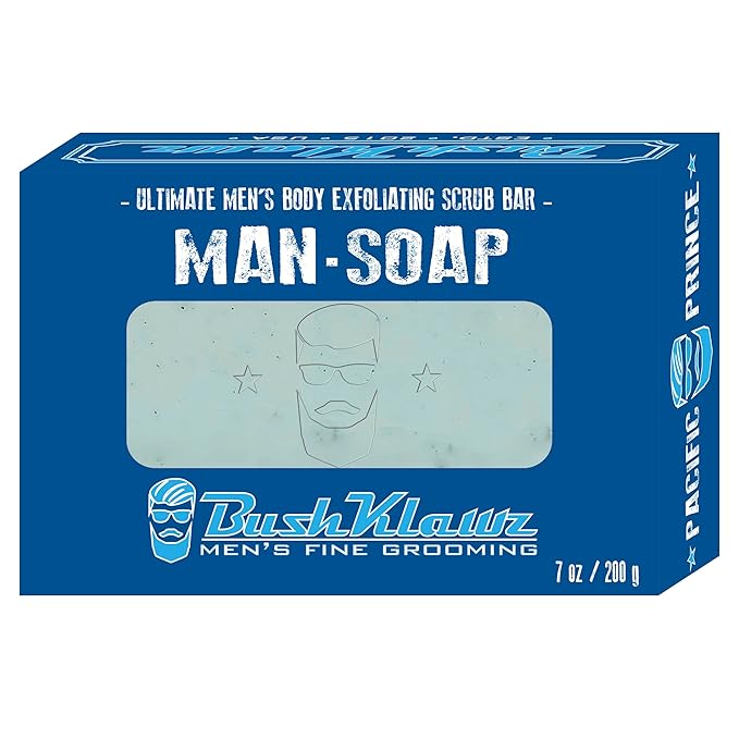 BushKlawz Exfoliating BIG BRICK MAN SOAP- Deep Clean Your Skin, Remove Dead Cells, and Moisturize with Natural Oils - 200g / VARIETY 4 PACK