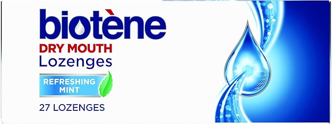 Biotene Dry Mouth Lozenges for Dry Mouth and Fresh Breath, Dry Mouth Relief and Breath Freshener, Refreshing Mint - 27 Count