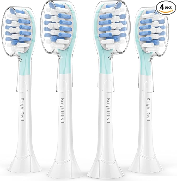 Replacement Head for Philips Sonicare ProtectiveClean 4100 5100 6100 DiamondClean 9500 ExpertClean 7500 FlexCare HealthyWhite Electric Sonic Toothbrush C3 G3 W3 C2 G2 C1 Brush, White, 4 Pcs