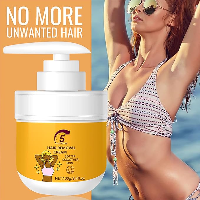 Hair Removal Cream for Men & Women, Depilatory Cream for Sensitive Skin & Intimate Areas with Vitamin E, Hair Removal for Body Legs Arms Underarms Bikini Fast Gentle and Soothing 3.4 FL.OZ