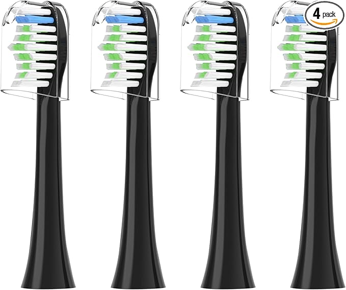 Replacement Toothbrush Heads for COSLUS DY-108Pro Electric Toothbrush,Sonic Electric Toothbrush with Covers(Black)
