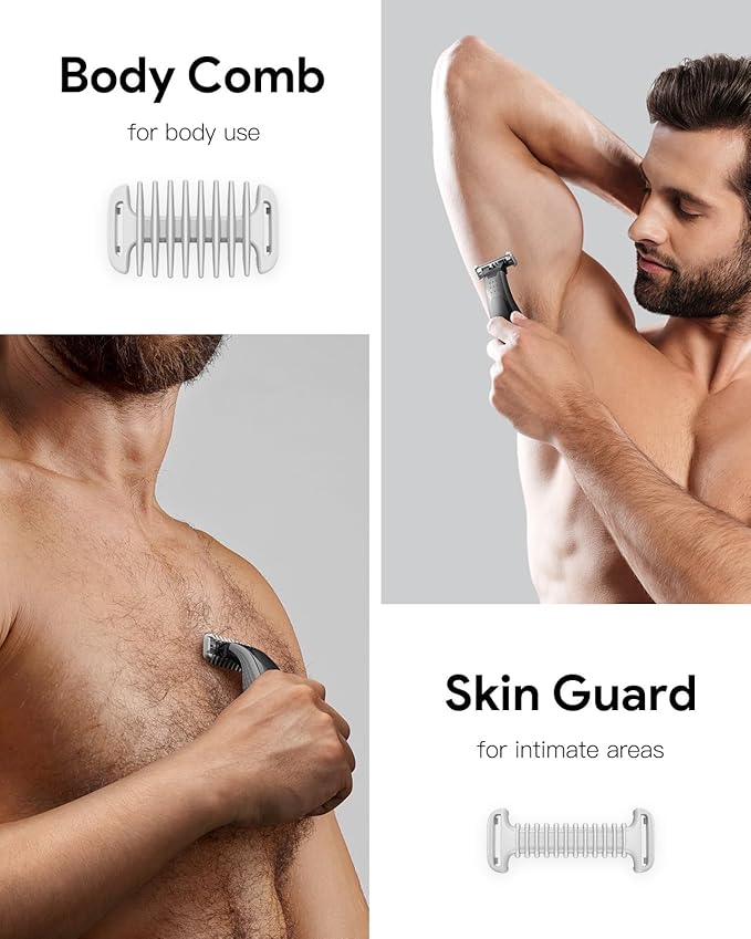 Guard Combs Kit 6PC with 0/3mm Body Comb, 1/2/3/5mm Bi-Directional Guide for O Blade QP2724 QP2834 QP2520/30 QP2620/30 and Pro Series, Electric Shaver Attachments Oblade Accessories
