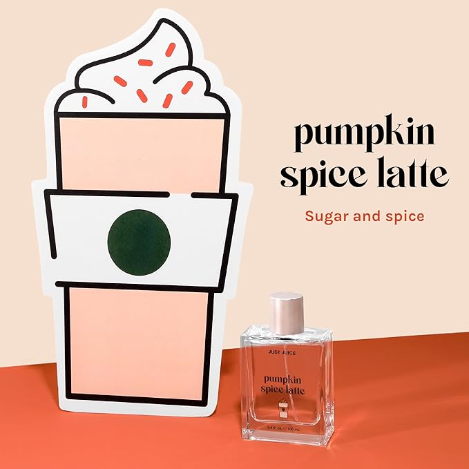 Just Juice Pumpkin Spice Latte - Warm Vanilla Perfume for Women and Men - Pumpkin Spice Perfume with Nutmeg, Cinnamon, Tonka Bean - 3.4 oz