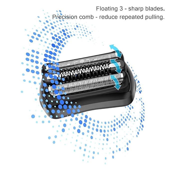 2 Pcs Series 3 Pro Replacement Head for Branus All S3 Shavers 3040s 3010s 310s 3000s 3050cc 3080s, Foil and Cutter Blades for a Close and Smooth Shaving Experience