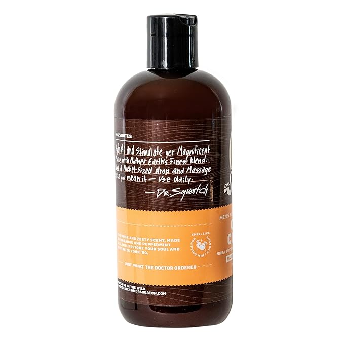 Dr. Squatch Cool Citrus Conditioner for Men – Daily Hair Conditioner – Stimulates, Hydrates, Soothes Scalp – Naturally Sourced with Organic Peppermint, Calendula, Clary Sage