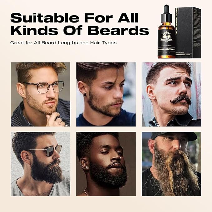 Waking Forest Cedar Beard Oil for Men - Biotin Mustache Oil with Vitamin E, Rosemary & Castor - Beard Care Softener, Strengthens, and Moisturizes - Beard Conditioner (1 oz)
