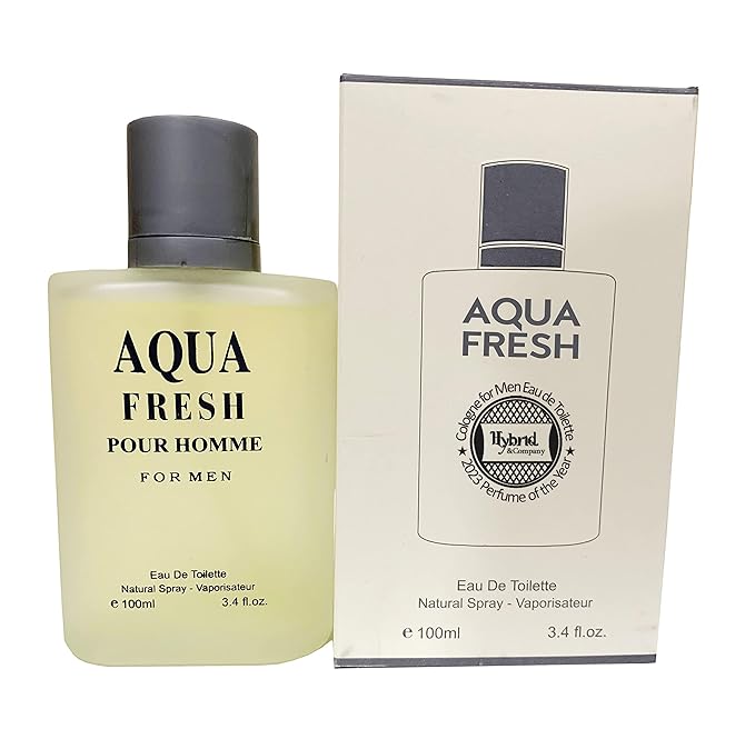Hybrid & Company Aqua Fresh Cologne for Men Eau De Toilette Natural Spray Masculine Scent, 3.4 Fl Oz