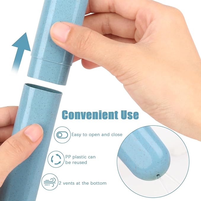 6 Pack Toothbrush Travel Case, Travel Toothbrush Holder, Sanitary Toothbrush Storage, Eco-friendly Toothbrush Protector Covering for Traveling, Business，Camping, Home, School