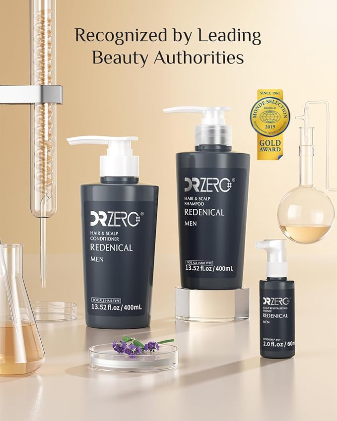 DR ZERO Men's Hair Growth Serum with 3% Redensyl - Japanese Scalp Spray for Thinning Hair, with Nanocapsule Technology, Clinically Tested for Regrowth & Thickening, Non-Greasy Formula, 60ml