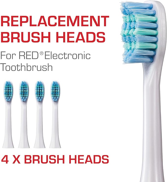 Red by Kiss Hypersonic Ultra Powerful Electric Toothbrush – 3 Cleaning Modes, Gum Care Protection, 75-Day Battery, USB-C Fast Charging, Waterproof IP67 with Extra Brush Head Set (White)