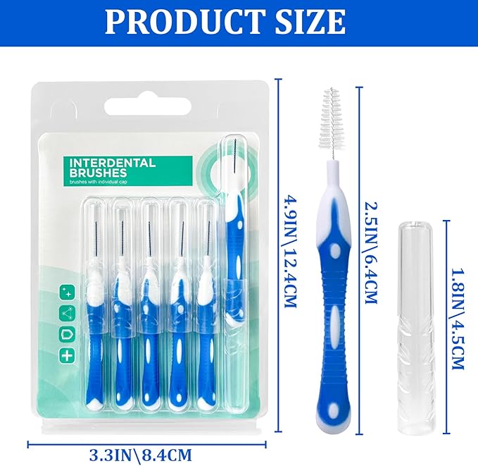 interdental brushes, Soft Dental Brush for Teeth Cleaning dental floss picks|teeth cleaning tools| interdental brushes between teeth soft bristle toothpicks for removing dental plaque (6PCS, Blue)