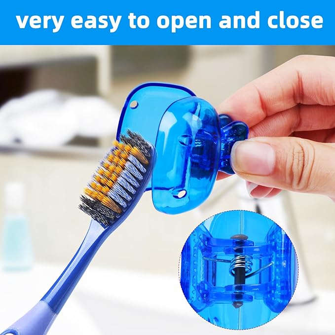 6 Pack Toothbrush Covers Portable Toothbrush Protector Coverings Clips Tooth Brush Storage Head Cover Cap for Kids Bathroom Home Travel Tooth Brush Case