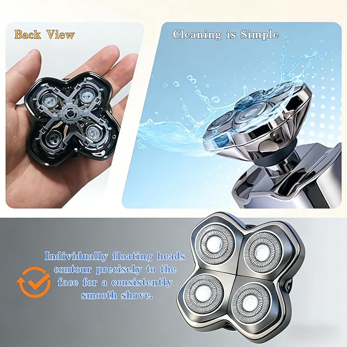3 Pack Shaver Pro 4 Replacement Heads Compatible with Skulls Pitbulls Series,Gold PRO/Silver PRO/Platinum PRO/Butterfly Kiss PRO Head Shavers,Electric Shaver & Head Shaver Replacement Blade