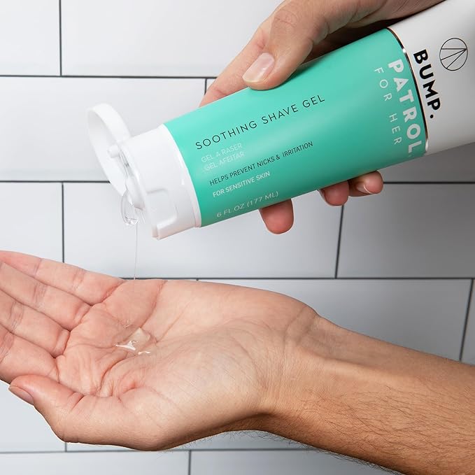 Bump Patrol For Her Soothing Shave Gel - Helps Reduce Razor Burn & Bumps, Aloe Vera & Menthol for Sensitive Skin, Bikini Area, Underarms & Legs, Rose & Lavender Scent – 6 Fl Oz