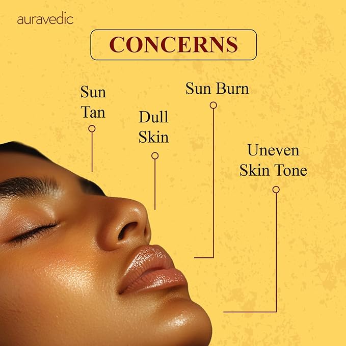 Auravedic De Tan Face Cream with Turmeric, Papaya & Calendula | Hydrating Daily Face Moisturizer for Dull & Sun-Exposed Skin | Lightweight Cream for All Skin Types | 3.53 Oz (100g)