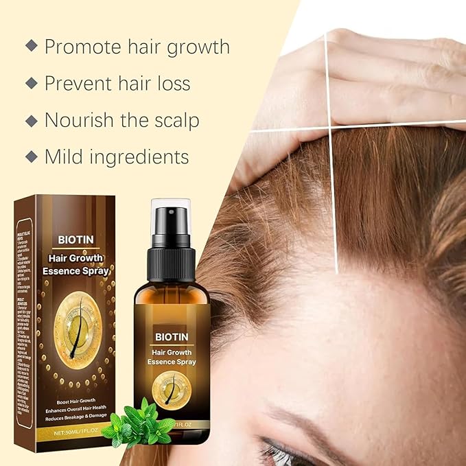Hair Growth Essence Spray, Reduces Breakage & Damage, Enhances Hair Hair Regrowth Treatment to Reduce Hair Loss30ml/1 fl oz (2pcs)