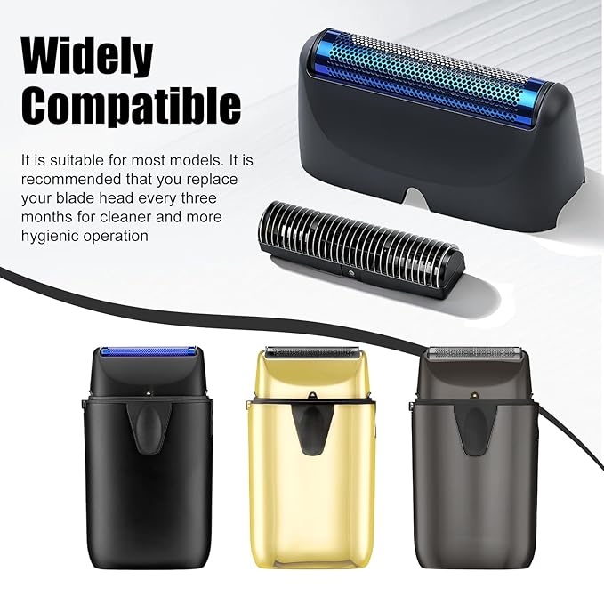 2-Pack Shaver Replacement Foil and Cutter Compatible with BaBylissPRO UV-Disinfecting Single Replacment Foil (Black)