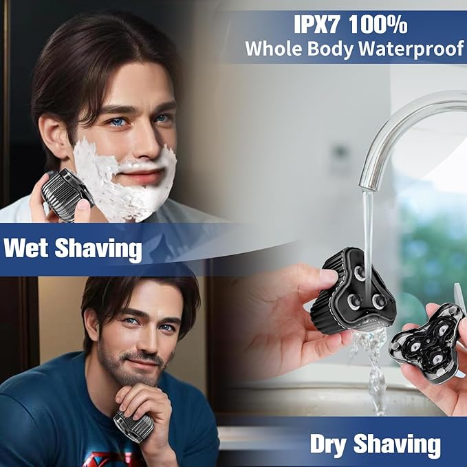 Mini Electric Razor for Men, Upgrade Mini Shaver, Pocket Size Portable Electric Shaver, USB Rechargeable, Waterproof, Easy to Use One-Button, Suitable for Home, Car, Travel, Gift for Men