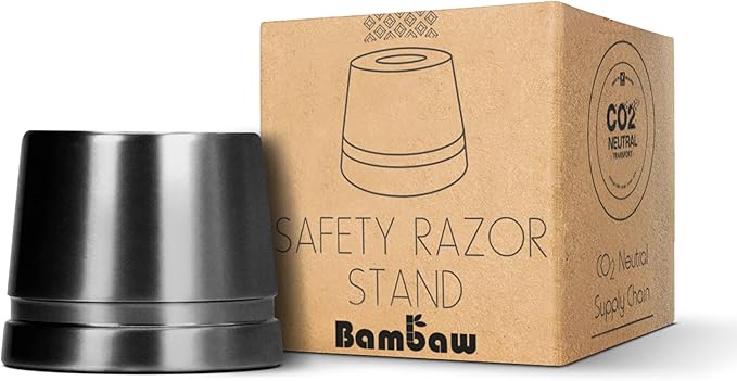 Bambaw Black Safety Razor Stand | Razor Holder for Men | Shaver Holder Stand does not fit all Safety Razors | Double Edge Safety Razor Stand | Safety Razor Holder Stand | Single Razor Stand
