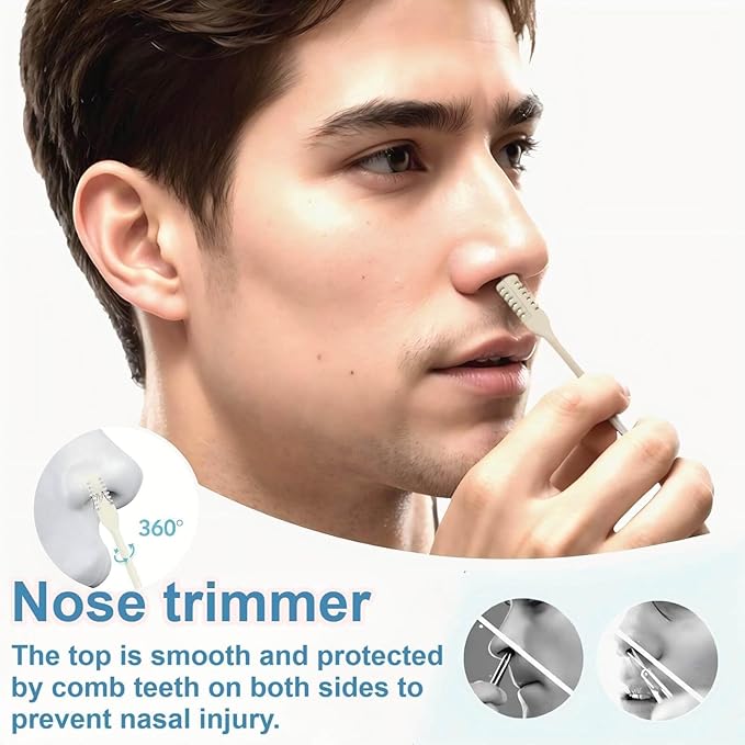 6PCS Ear and Nose Hair Trimmer, Double-Sided Nose Hair Cutter Trimmer Upgrade, Portable 360 Degree Rotating Manual Nasal Hair Scissors for Women and Men, 2-in-1 Recortadora De Pelo De Nariz