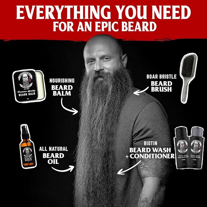 Mad Viking Fjord Beard Balm – Non-Greasy Balm to Soften & Style with a Medium Hold - Made with Shea Butter, Beeswax & Premium Oils – Crisp Clean Citrus & Woodsy Scent, Made in the USA - 2oz