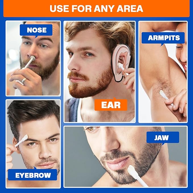 2-in-1 Ear & Nose Waxing Kit for Men & Women | 100g Hair Removal Wax + 99pc | 20 Applicators, 10 Nasal Sticks, 15 Wipes & 20 Earplugs | No Microwave Needed | Nose Wax Kit, Ear Hair Remover