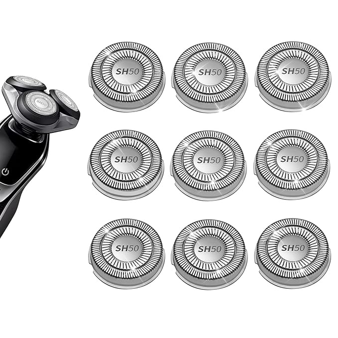 9 Pack SH50 Replacement Heads Double Blades Compatible with Philips Replacement Norelco 5000 Replacement Electric Shaving Head Razor Blades