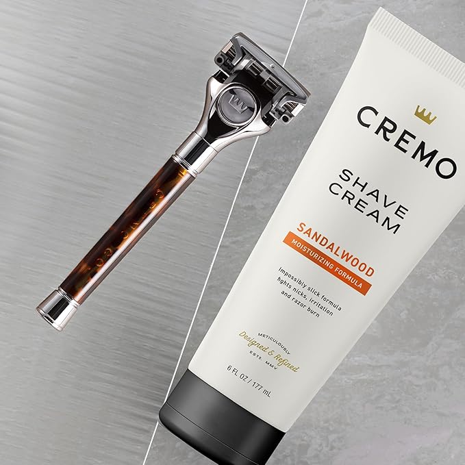 Cremo Barber Grade Sandalwood Shave Cream, Astonishingly Superior Ultra-Slick Shaving Cream Fights Nicks, Cuts And Razor Burn, 6 Fl Oz (2 Pack)
