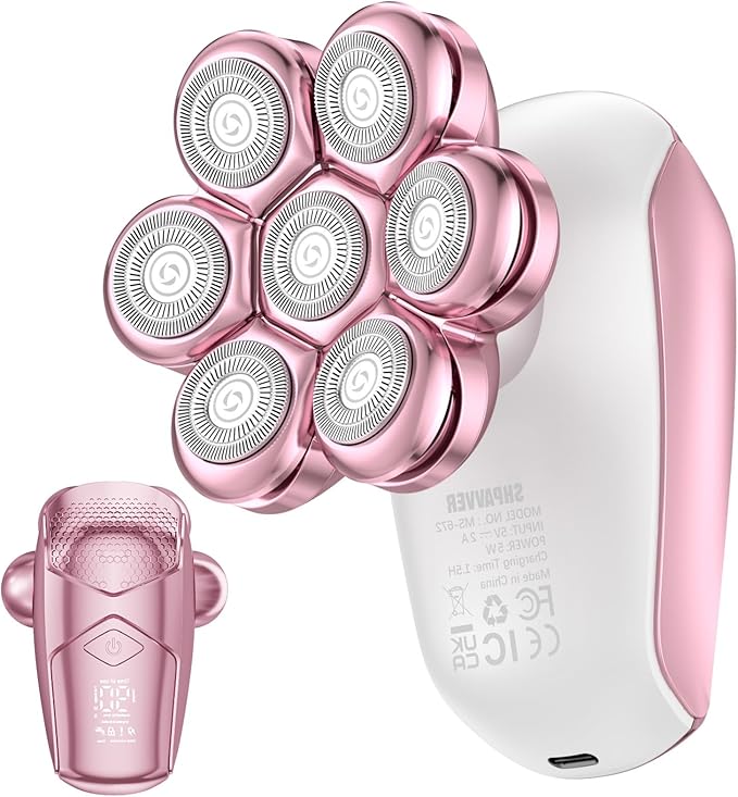 SHPAVVER Electric Razors for Women Legs: Rechargeable Body Shaver - Waterproof Wet Dry Shaver for Women Lady Face Underarms Pubic (Little Pink)