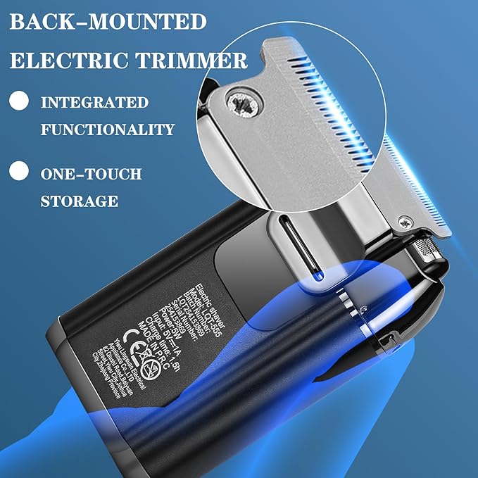 Latest 2-in-1 Electric Shaver Facial Mesh Shaver - Portable Cordless Shaver - Hidden Trimmer and Fast Charging Function - (3150 Mesh Holes, 60 Blades) Black