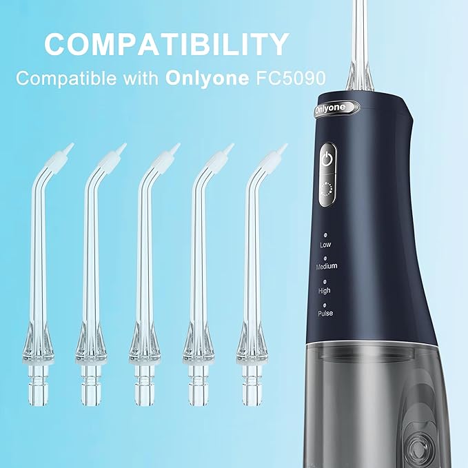 Replacement Heads Tips for Onlyone Water Flosser, Only Compatible Onlyone FC5090 Water Flosser Replacement Tips Oral Irrigator Jet Tip(5 Pocket Tips)