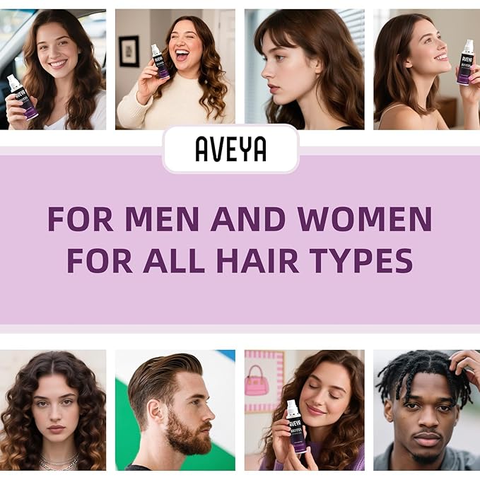 AVEYA Hair Growth Spray, for Women & Men infused with Rosemary Oil,Batana Oil&Biotin for Scalp – Strengthens,Thickens&Accelerates Hair Care - Non-Greasy,Helps Prevent Hair Thinning & Hair Loss – 60ml