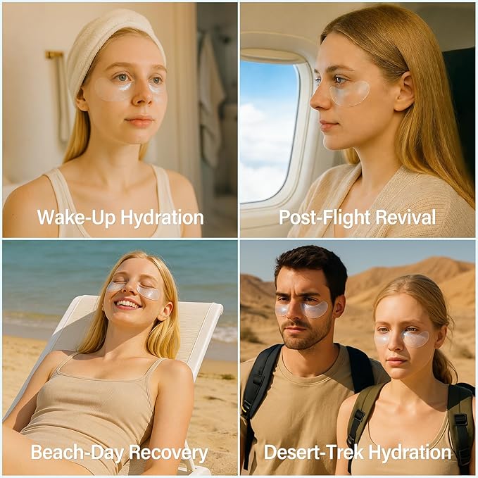 Ocean Oracle Hydrating Hydrogel Eye Patches 28 Pairs, 5-Min Soothing Eye Masks with Marine Algae & Seaweed Blend, Rejuvenating Eye Pads for Tired Eyes, Spa Relaxation Gifts for Women & Men