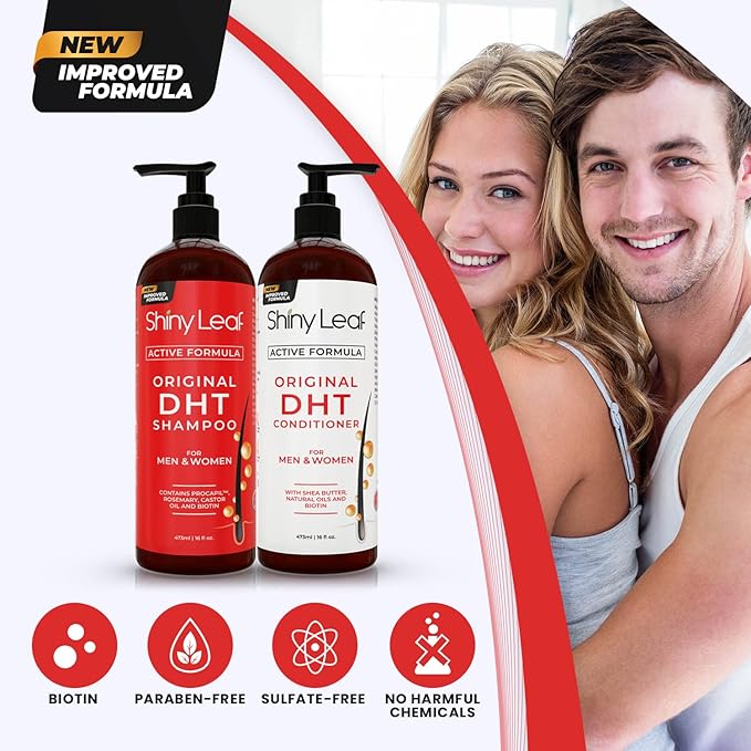 Anti-Hair Loss Shampoo With Biotin, for Men & Women - Sulfate-Free, Natural DHT Blocking Formula for Hair Growth, Thinning Hair Prevention, 16 Oz