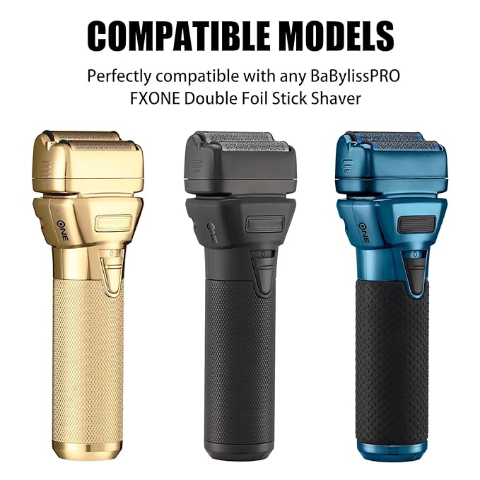 FX79RF2G Replacement Foil and Cutters for BaBylissPRO FXONE Double Foil Stick Shaver, Hypoallergenic Extra-close Shaver Replacement Head, Gold